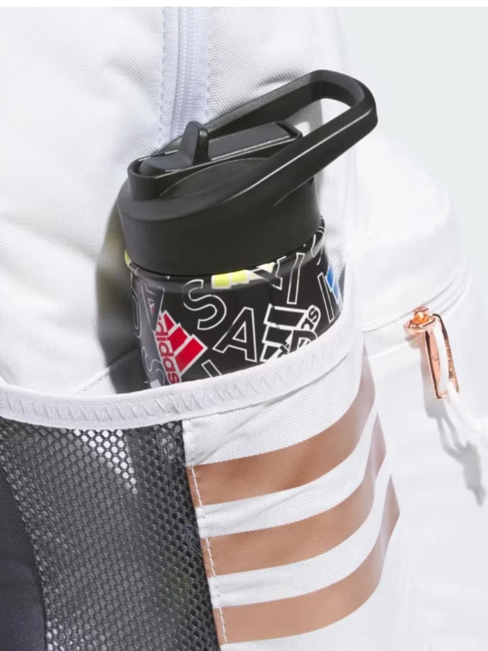 Adidas White Backpack with Rose Gold Accents